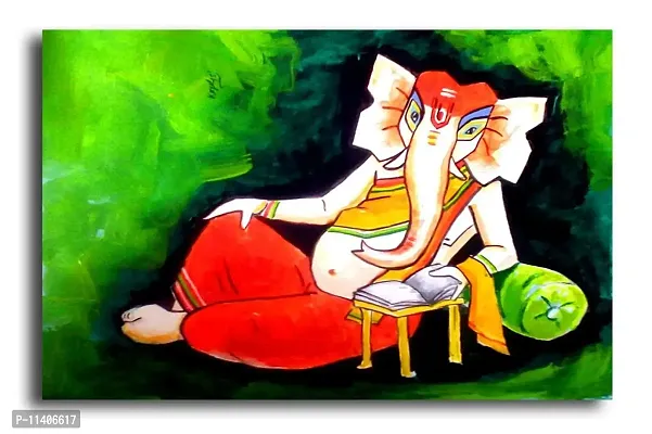 PIXELARTZ Canvas Painting - Resting Ganesha - Modern Art