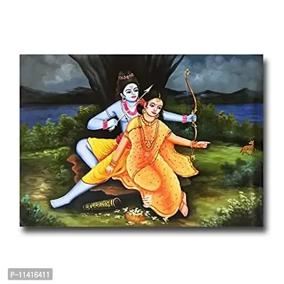 PIXELARTZ Canvas Painting Shree Ram and Sita Ji Modern Art Painting for Home Decor ( Without Frame )