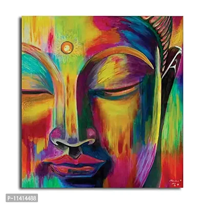 PIXELARTZ Canvas Paintings - Lord Budhha - Without Frame - Modern Art Paintings - Paintings for Home Decor - Paintings for Drawing Room - Wall Paintings for Bedroom - Paintings for Living Room - Canvas Paintings for Wall.-thumb0