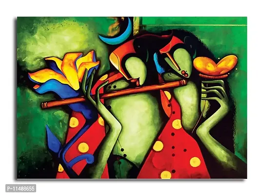 PIXELARTZ Canvas Painting - Radha Krishna - Contemporary Indian Art - Without Frame-thumb0