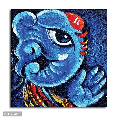 PIXELARTZ Canvas Painting - Lord Ganesha - Blue-thumb0