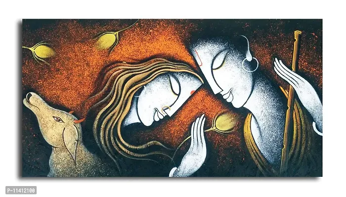 PIXELARTZ Canvas Painting - Radha Krishna Canvas - Without Frame-thumb0