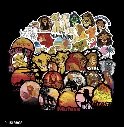 PIXELARTZ Lion King Movie Theme DIY Vinyl Stickers for Laptop, Skateboard, Luggage, Snowboard, Refrigerator, Toys, Car, Bikes, Phones, Guitar (Multicolor) (15)-thumb0