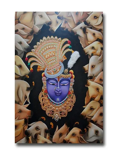 PIXELARTZ Canvas Painting Shrinath Ji Pichwai paintings Modern Art Painting for Home Decor ( Without Frame )