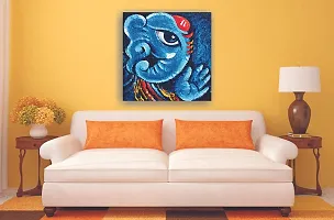 PIXELARTZ Canvas Painting - Lord Ganesha - Blue-thumb1