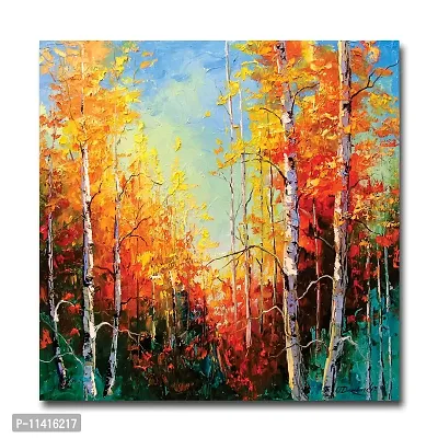 PIXELARTZ Canvas Painting Golden Autumn Modern Art Painting for Home Decor ( Without Frame )-thumb0