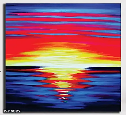 PIXELARTZ Canvas Painting - Abstract Sunset in Neon Colours