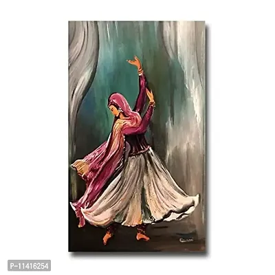 PIXELARTZ Canvas Painting Khathak Dancer Modern Art Painting for Home Decor ( Without Frame )-thumb0