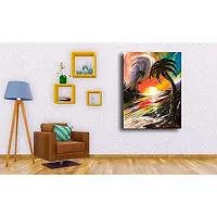 PIXELARTZ Canvas Painting Beach Sunset Canvas Modern Art Painting for Home Decor ( Without Frame )-thumb1
