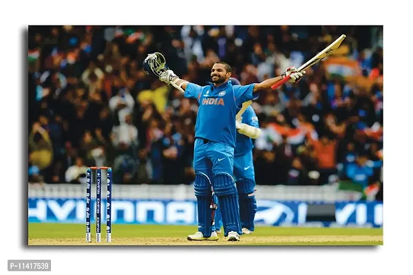PIXELARTZ Wall Poster - Shikhar Dhawan - Indian Cricketer Poster