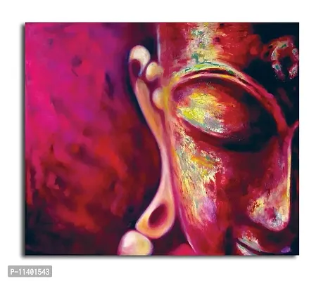 PIXELARTZ Canvas Painting - Buddha - Red - Gold - Wall Decor