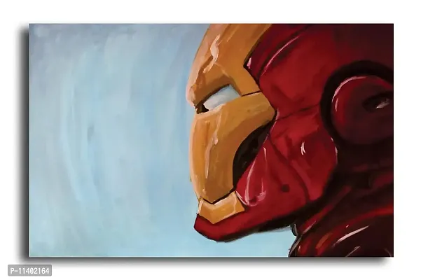 Pixel Artz Iron Man Acrylic Canvas Painting (Multicolour, Small)