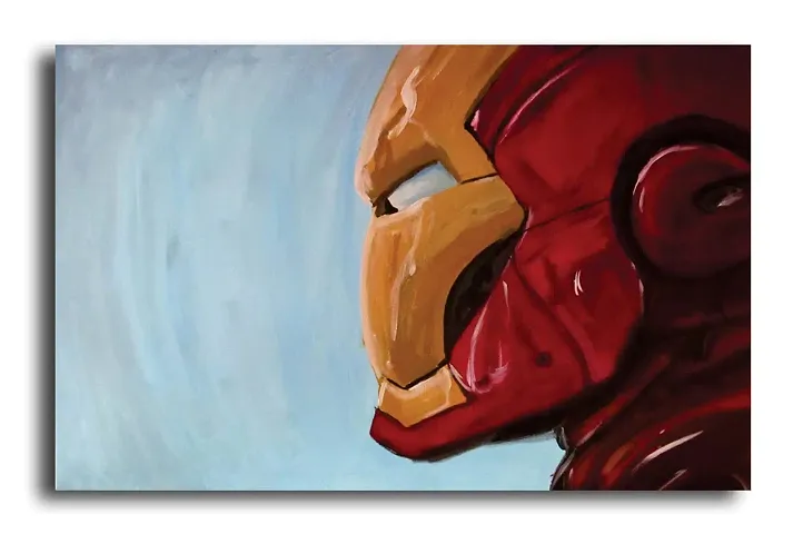 Pixel Artz Iron Man Acrylic Canvas Painting (Multicolour, Small)