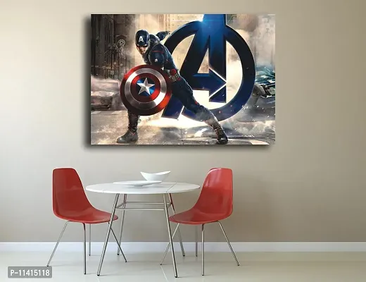 PIXELARTZ Wall Poster - Captain America Poster - 35 Inch X 23 Inch-thumb2