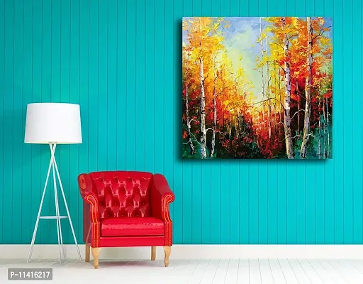 PIXELARTZ Canvas Painting Golden Autumn Modern Art Painting for Home Decor ( Without Frame )-thumb2