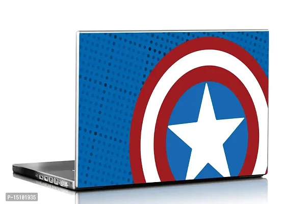 PIXELARTZ Laptop Shield of Captain America 15.6 Inches Skins/Stickers for Dell-Lenovo-Acer-HP (1005)-thumb0
