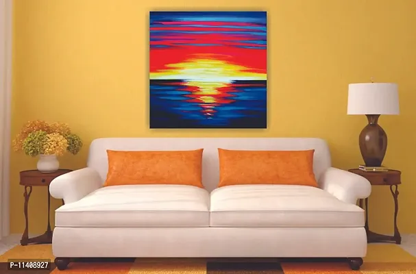 PIXELARTZ Canvas Painting - Abstract Sunset in Neon Colours-thumb2