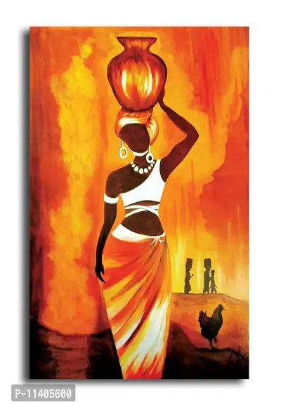 Pixel Artz Polyresin People The Watering Hole African Women Painting, Multicolour, Small