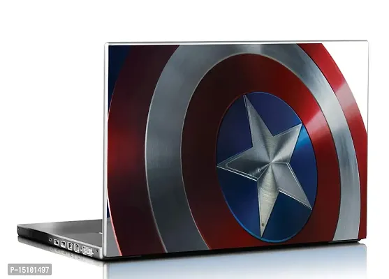 PIXELARTZ Laptop Shield of Captain America 15.6 Inches Skins/Stickers for Dell-Lenovo-Acer-HP (1008)