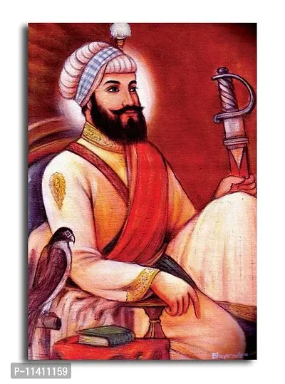 PIXELARTZ Canvas Painting - Gracious Sikh Art - Guru Gobind Singh Ji - Without Frame
