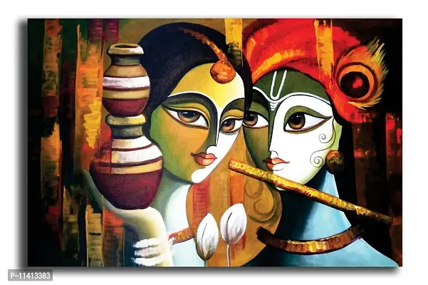 PIXELARTZ Canvas Painting - Radha Krishna - Without Frame