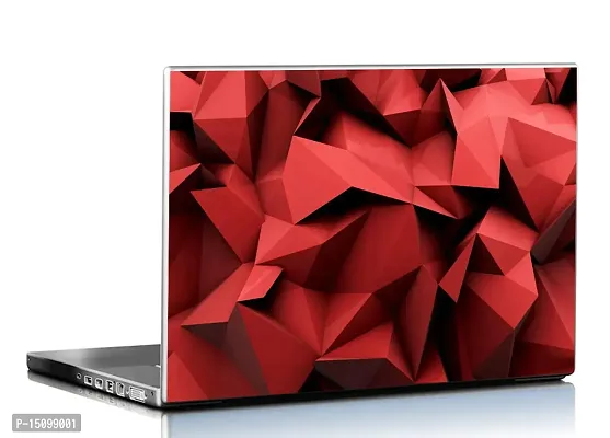 PIXELARTZ Laptop Skins Polygon Red Triangles 15.6 Inches Laptop Skins/Stickers for Dell-Lenovo-Acer-HP(7041)-thumb0