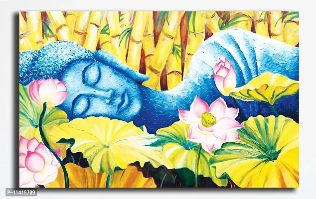 PIXELARTZ Canvas Painting - Sleeping Buddha - Buddha Paintings - Modern Art Paintings - Paintings for Home Decor - Paintings for Drawing Room - Wall Paintings for Bedroom - Paintings for Living Room - Canvas Paintings for Wall - Without Frame.