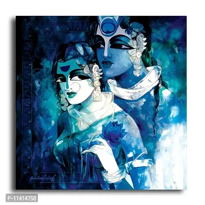PIXELARTZ Canvas Painting - Radha Krishna - Acrylic Painting - Without Frame