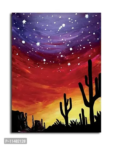 PIXELARTZ Canvas Painting - A Beautiful Night - Abstract Art