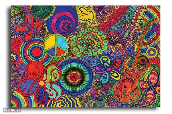 PIXELARTZ Canvas Painting - Psychedelic Art of 60s