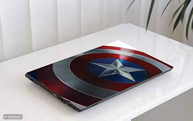 PIXELARTZ Laptop Shield of Captain America 15.6 Inches Skins/Stickers for Dell-Lenovo-Acer-HP (1008)-thumb3