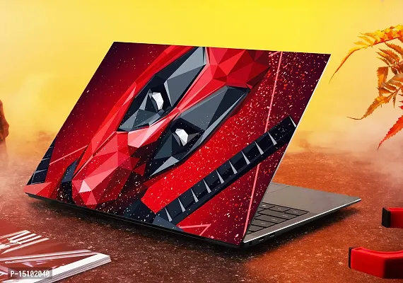 PIXELARTZ Laptop Skins Super Hero Deadpool Polygon Glitter 15.6 Inches Laptop Skins/Stickers for Dell-Lenovo-Acer-HP (1099)-thumb2