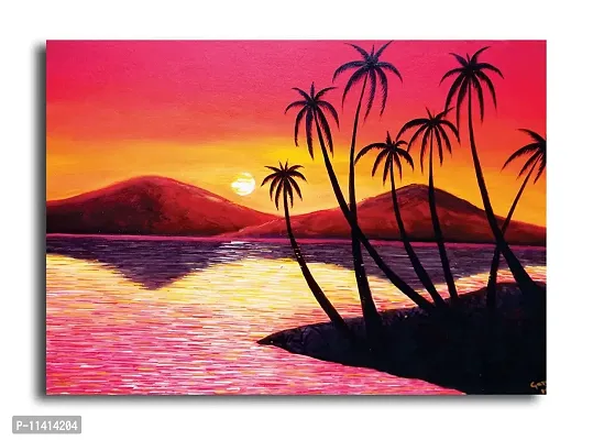 PIXELARTZ Canvas Painting - Seascape - Without Frame