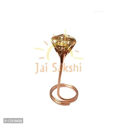 jaisakshi Copper naag seesh naag/shivling naag/kaal sarp poojan naag/Pure Copper Broadhood Snake Idol, Shesh Nag for Nag Panchami Pooja (Small, Light Weight, 40 GMS, 10 x 8 x 19 cms, Hood Width 6 cms)-thumb3