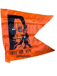 jaisakshi Hanuman ji Printed Flag Jai Shree Ram Print dwaj Jhanda Double Cutting New Look(Full Size 56 X 56 inch)-thumb2