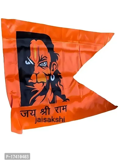 jaisakshi Hanuman ji Printed Flag Jai Shree Ram Print dwaj Jhanda Double Cutting New Look(Full Size 56 X 56 inch)-thumb3