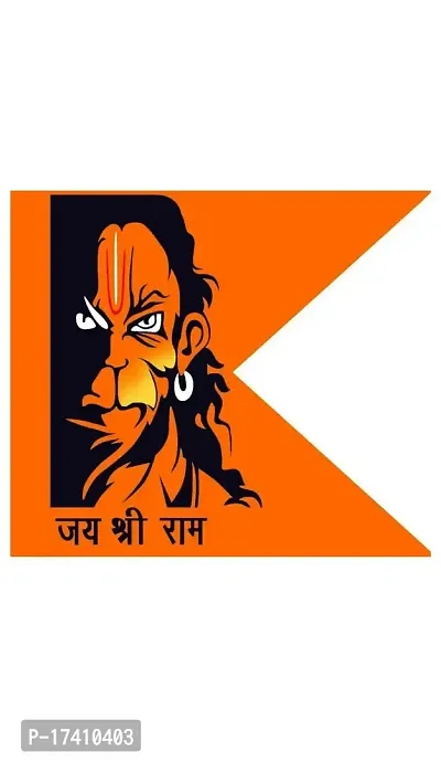 jaisakshi Hanuman ji Printed Flag Jai Shree Ram Print dwaj Jhanda Double Cutting New Look(Full Size 56 X 56 inch)