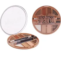 S.F.R. COLOR 8 color eyebrow powder with black / brown/ and coffee eyebrow color | eyebrow cream with eyebrow pencil | eyebrow stencil and applicator highlighter | eyebrow pencil, mascara brush-thumb1