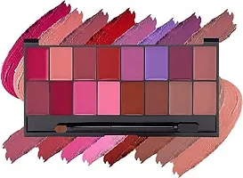 SIM'S CREATION New Infinity Lip Palette, Demi Matte, 16 Colors to Infinte Lipstick Colors with Free Spatula cum Applicator. Shade:2 (Multicolor, 36 g)-thumb1