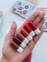 Mini Matte Lipstick Set, Cute Capsule Waterproof Lipstick Long Lasting Mini Capsules Lipstick Velvet Matte Lipstick Set, Matte Finish - Multicolor-thumb4