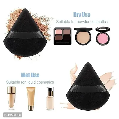 SIMS 2 Pieces Powder Puffs Triangle Round Cosmetic Powder Puff Washable Reusable Soft Powder Sponge Makeup Foundation Sponge for Face Body Loose Powder Wet Dry Makeup Tool (Multicolor)-thumb3