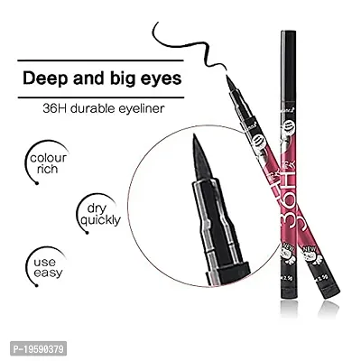 SIMS 36H Precision Liquid Waterproof Lash Eyeliner Pencil/Eye Liner, Water Resistant, Long-Lasting (Black) (Pack Of 2) Matte Finish-thumb3