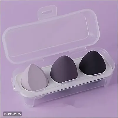 Blender Sponge 3 Pcs in A Storage Box ,Makeup Cosmetic Puff Makeup Sponge With Storage Box (Multicolour) ( Random Colour) (3 in 1 Blenders)