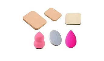 Womens  Girls 6in1 Multicolour Makeup Sponge Beauty Blenders Pack for Blending Face Makeup Foundation Sponge Set for Face Makeup - (Pack of 6)-thumb2