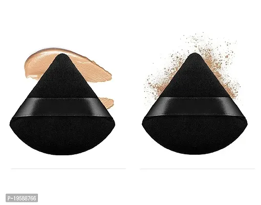 SIMS 2 Pieces Powder Puffs Triangle Round Cosmetic Powder Puff Washable Reusable Soft Powder Sponge Makeup Foundation Sponge for Face Body Loose Powder Wet Dry Makeup Tool (Multicolor)