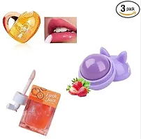 Moisturizing and Hydrating Heart Lip Gloss Tint, Cartoon Lip Balm and Jucie Gloss for Dry and Chapped Lips in Cute Heart-shaped Packaging ? Pack of 3-thumb1