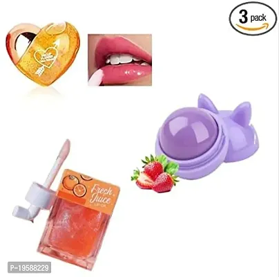 Moisturizing and Hydrating Heart Lip Gloss Tint, Cartoon Lip Balm and Jucie Gloss for Dry and Chapped Lips in Cute Heart-shaped Packaging ? Pack of 3-thumb2