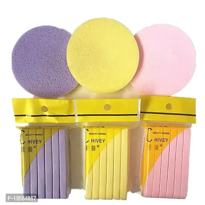 CETC Facial Cleaning Wash Puff Sponge 12 Stick Face Cleansing Pad Soft,Yellow, 30 Grams, Pack Of 1