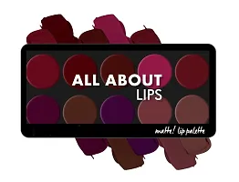 All about Lip Palette with 10 Pigmented colors |Creamy Matte Finish Lip Colors Lipstick |Travel Friendly Lip Palette | Multicolor--thumb1