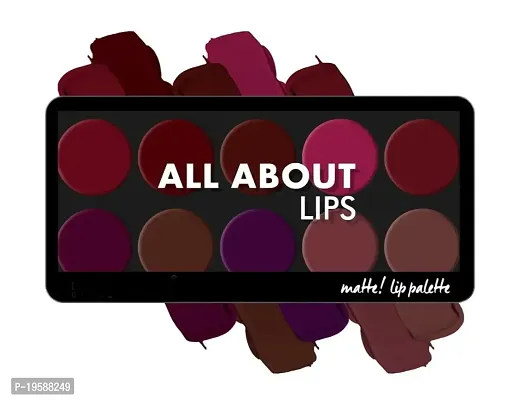 All about Lip Palette with 10 Pigmented colors |Creamy Matte Finish Lip Colors Lipstick |Travel Friendly Lip Palette | Multicolor--thumb2